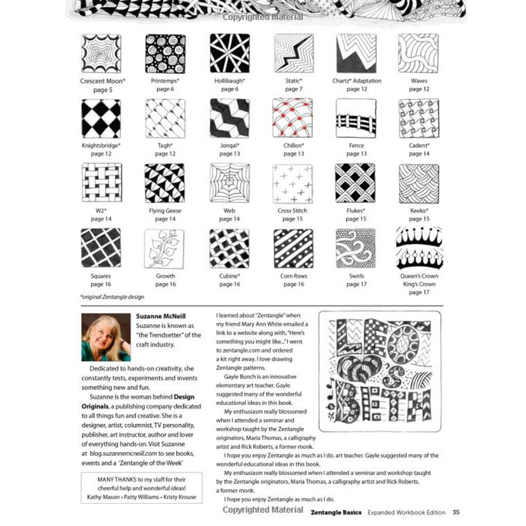 Zentangle Basics 1, Expanded Workbook, Easy Beginner Zentangles Zentangle 1, Expanded Workbook, Beginner Zentangles Yarn Designers Boutique