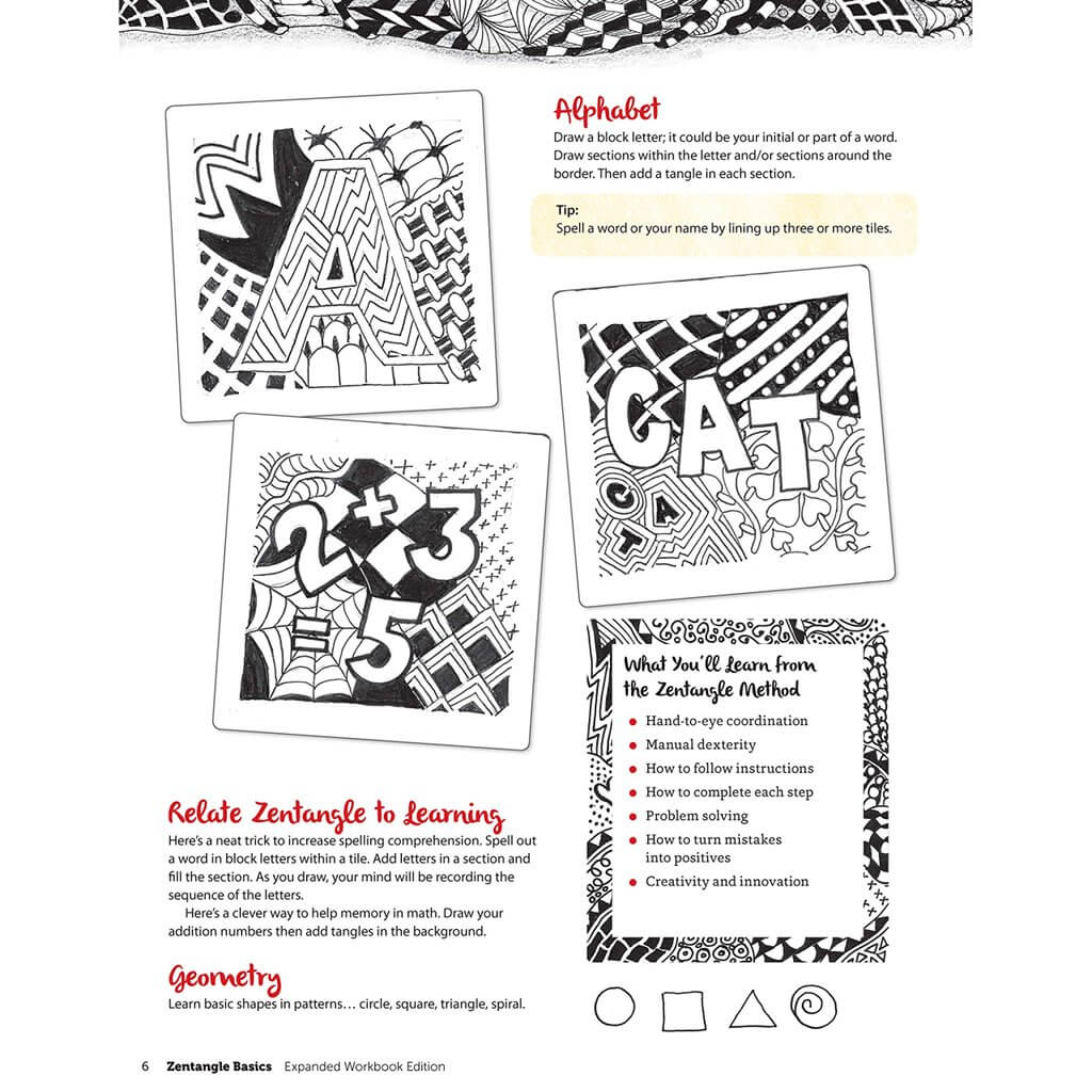 Zentangle Basics 1, Expanded Workbook, Easy Beginner Zentangles Zentangle 1, Expanded Workbook, Beginner Zentangles Yarn Designers Boutique
