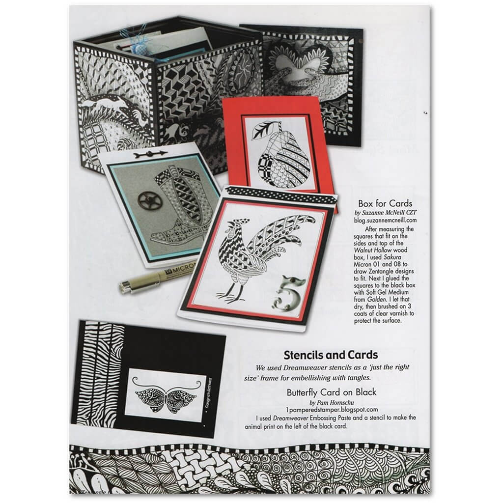 Zentangle 6: Terrific Stencils and Cards, A New Adventure in Zentangle Zentangle 6: Terrific Stencils and Cards Yarn Designers Boutique