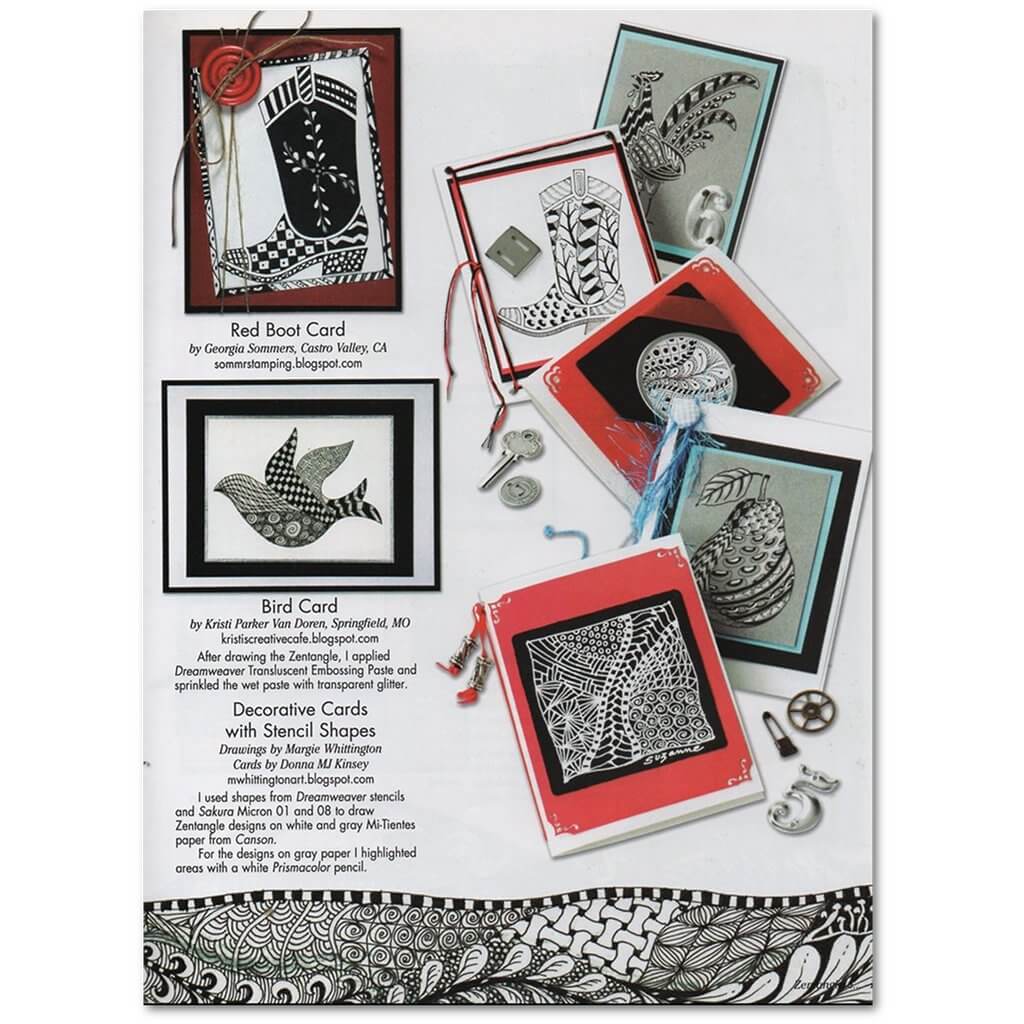 Zentangle 6: Terrific Stencils and Cards, A New Adventure in Zentangle Zentangle 6: Terrific Stencils and Cards Yarn Designers Boutique