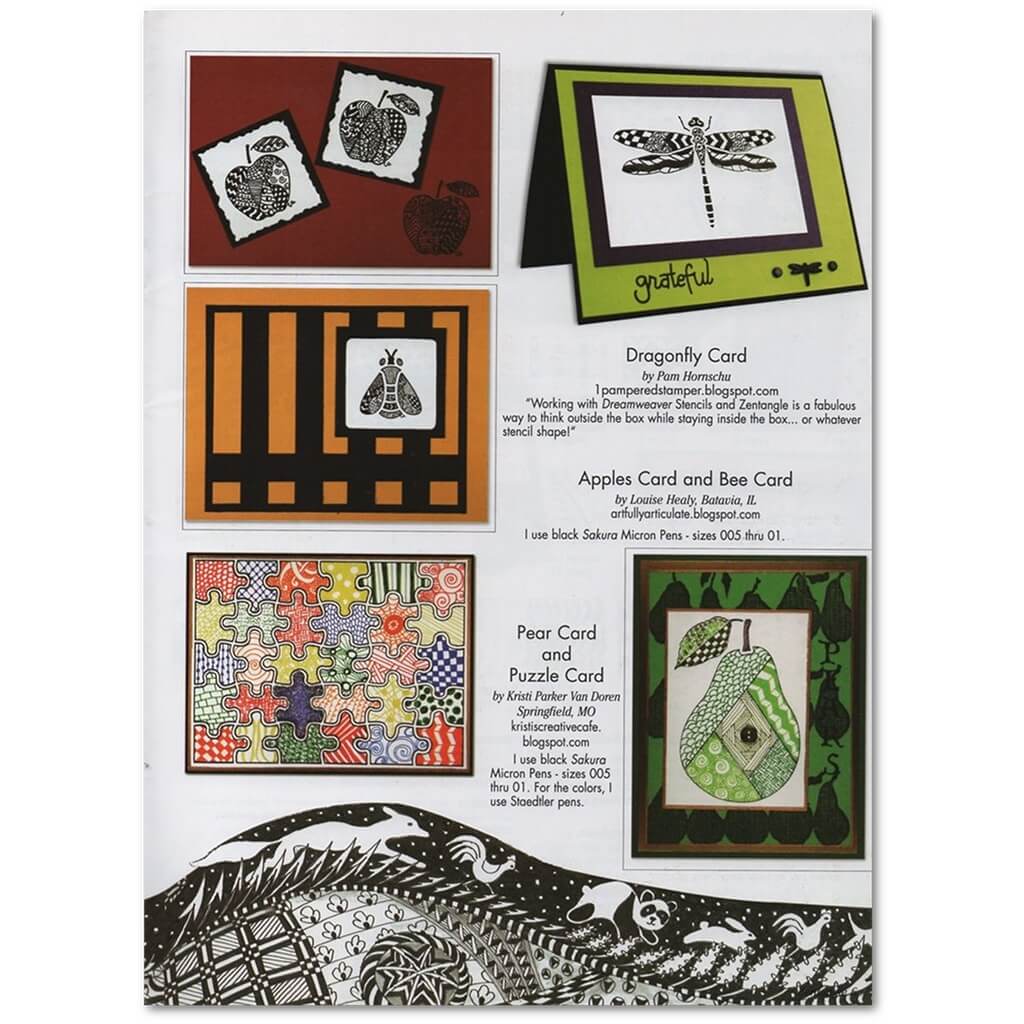 Zentangle 6: Terrific Stencils and Cards, A New Adventure in Zentangle Zentangle 6: Terrific Stencils and Cards Yarn Designers Boutique