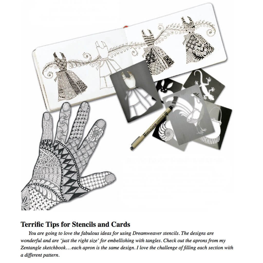 Zentangle 6: Terrific Stencils and Cards, A New Adventure in Zentangle Zentangle 6: Terrific Stencils and Cards Yarn Designers Boutique