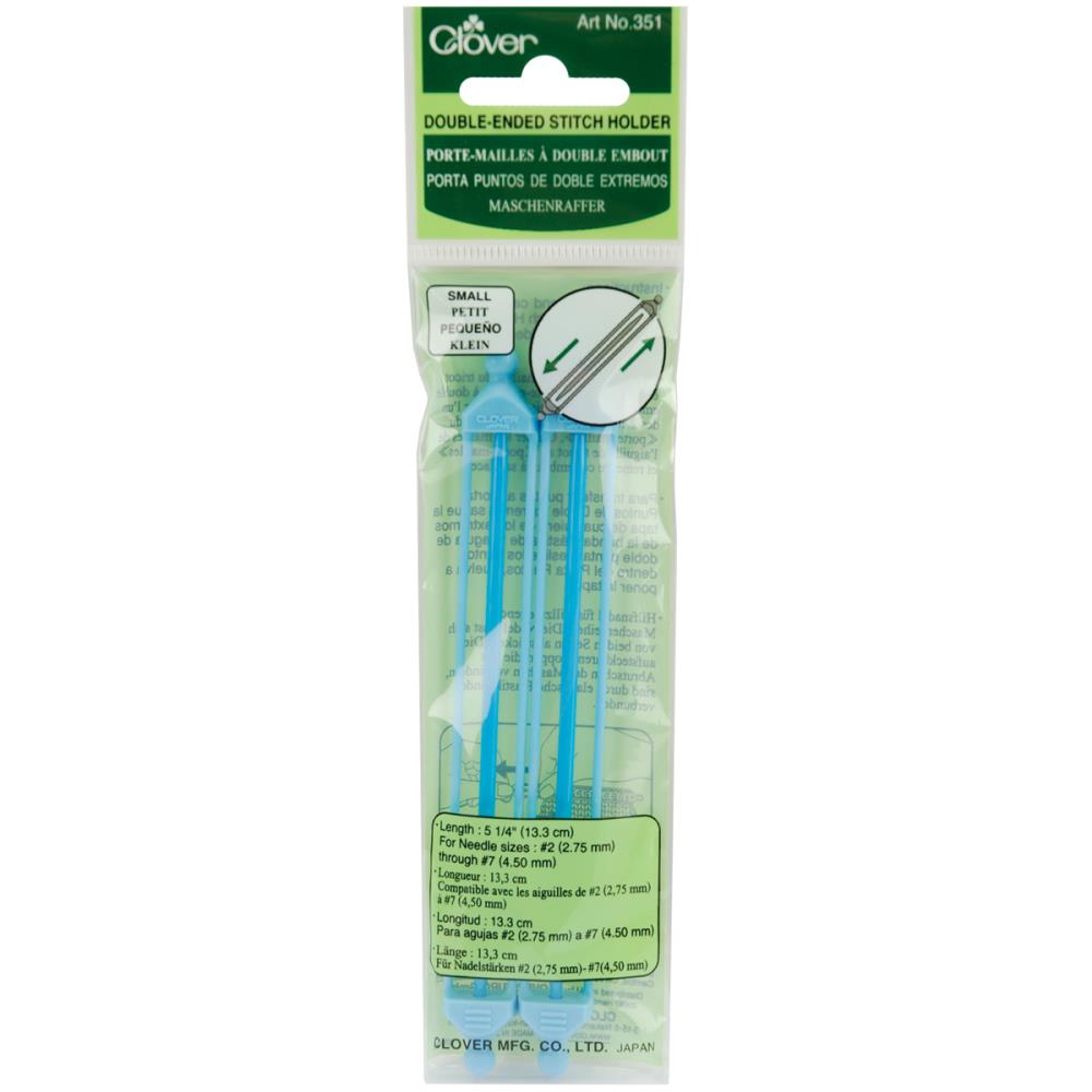 Clover Double Ended Stitch Holders for Knitting, Small #351 2 pack