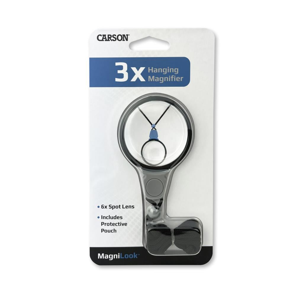 Magnifying Glass Carson Magnifier Bifocal Hanging w/case 3X plus 6X LK-10 MagniLook