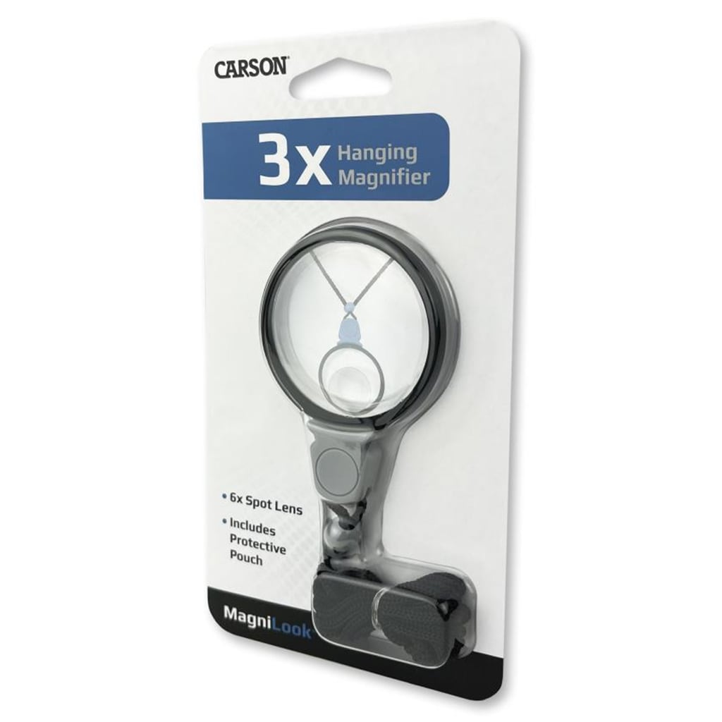 Magnifying Glass Carson Magnifier Bifocal Hanging w/case 3X plus 6X LK-10 MagniLook