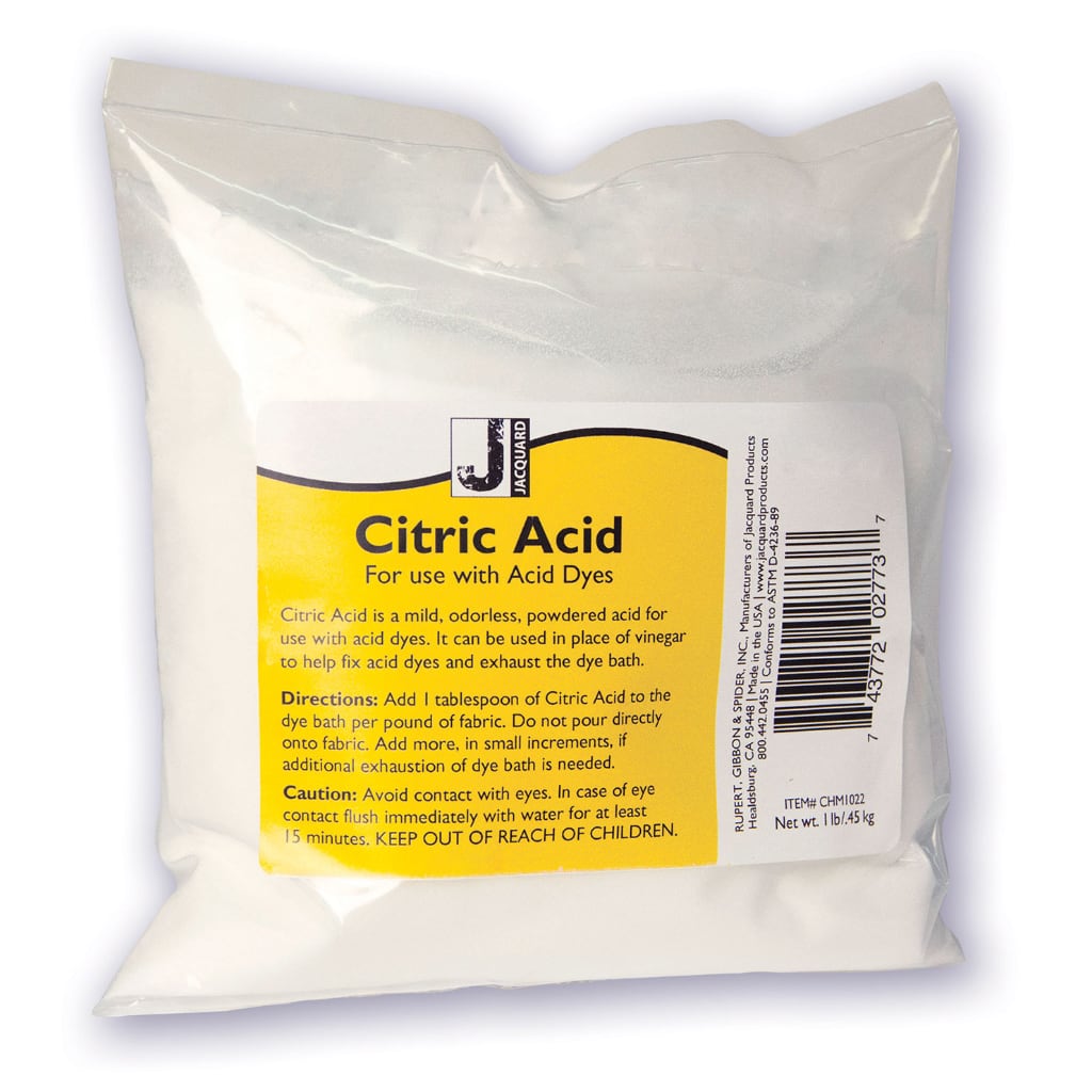 Jacquard Citric Acid for use with Acid Dyes - 1 pound powder