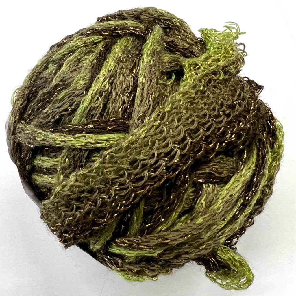 Metallic Yarn Knitting Fever Flounce Metallic Ruffling Mesh Yarn olive green ruffling yarn