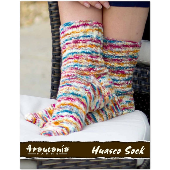 Huasco Sock Pattern by Araucania Yarns Knitting Pattern for Socks, rainbow colored socks