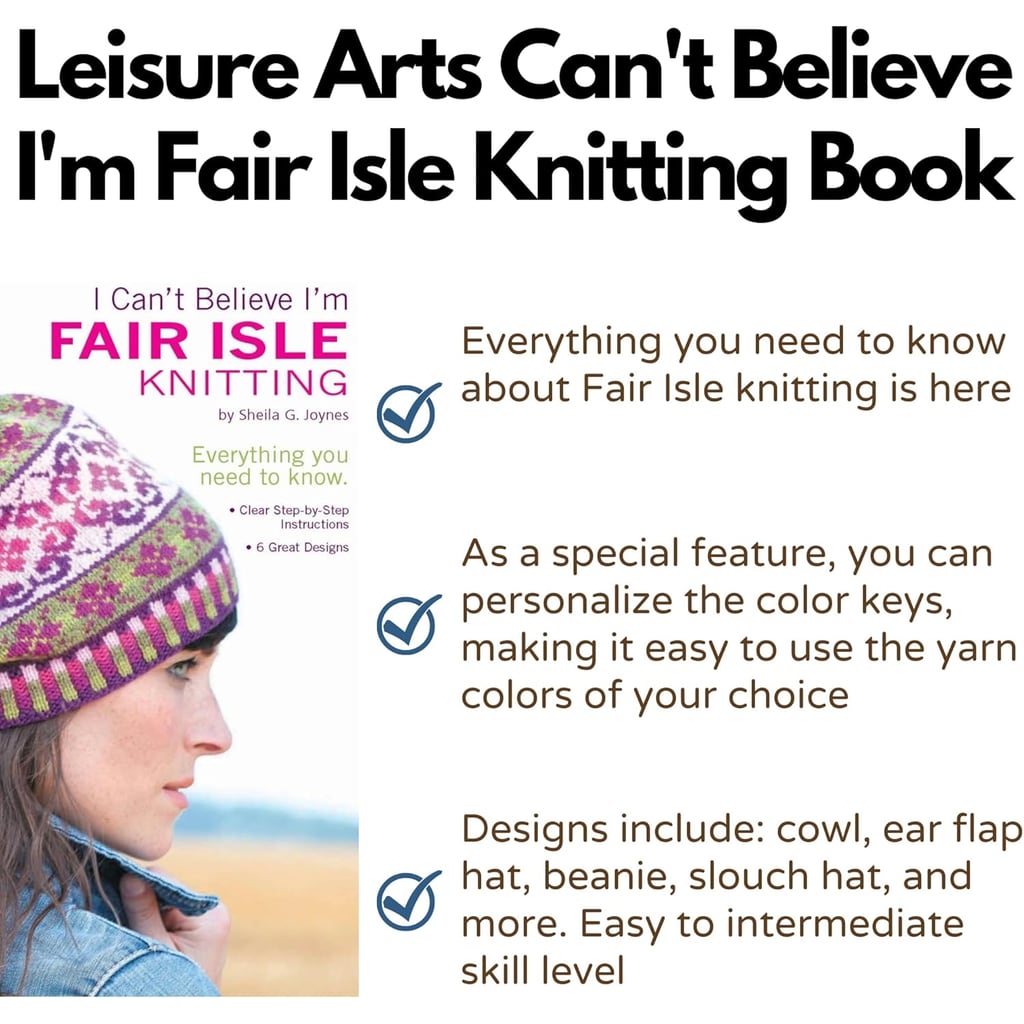 I Can't believe I'm Fair Isle Knitting, Knitting Pattern Book fair isle hat