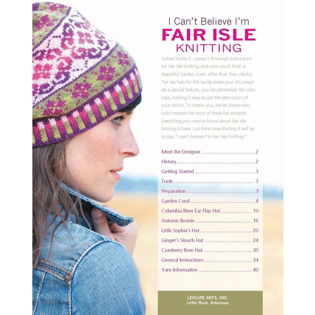 I Can't believe I'm Fair Isle Knitting, Knitting Pattern Book fair isle hat