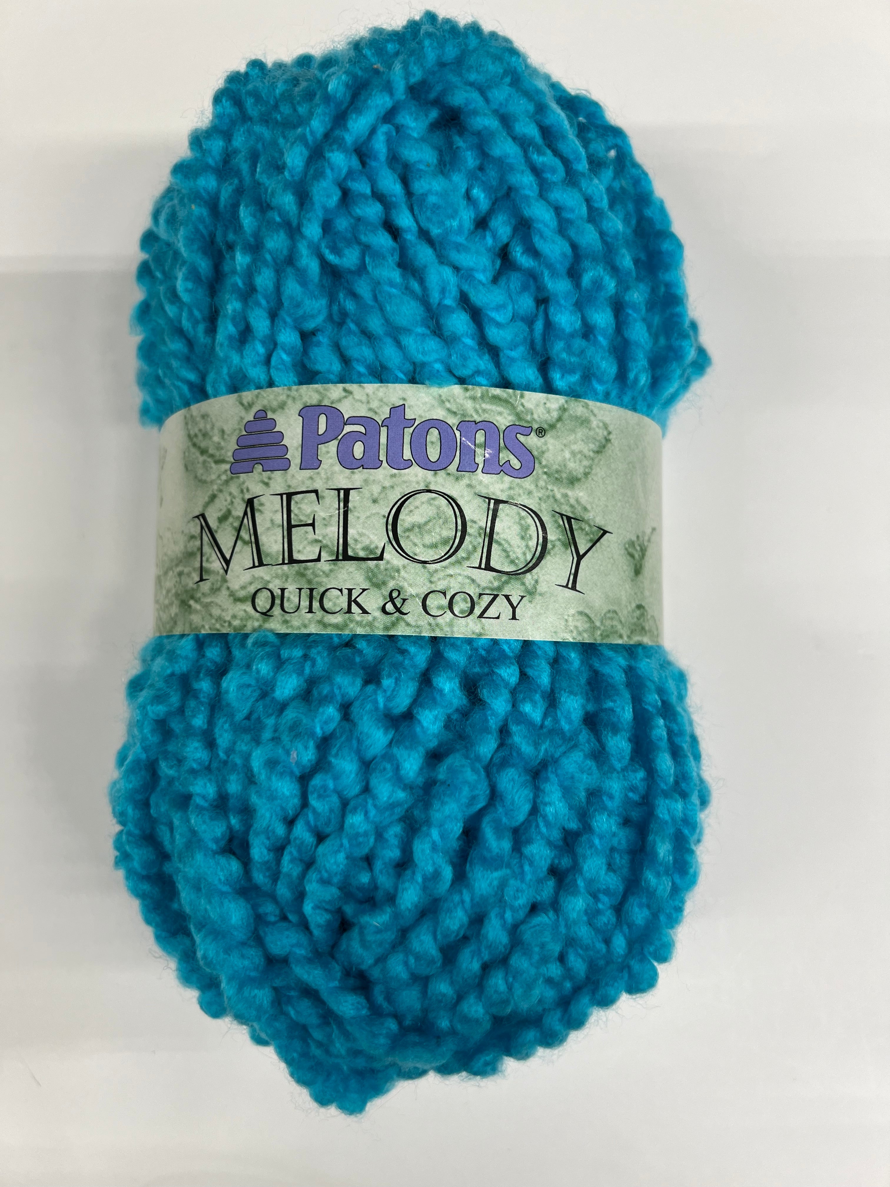 Limited Edition Patons Melody Quick & Cozy Yarn -  In vibrant Peacock Blue- 100% acrylic