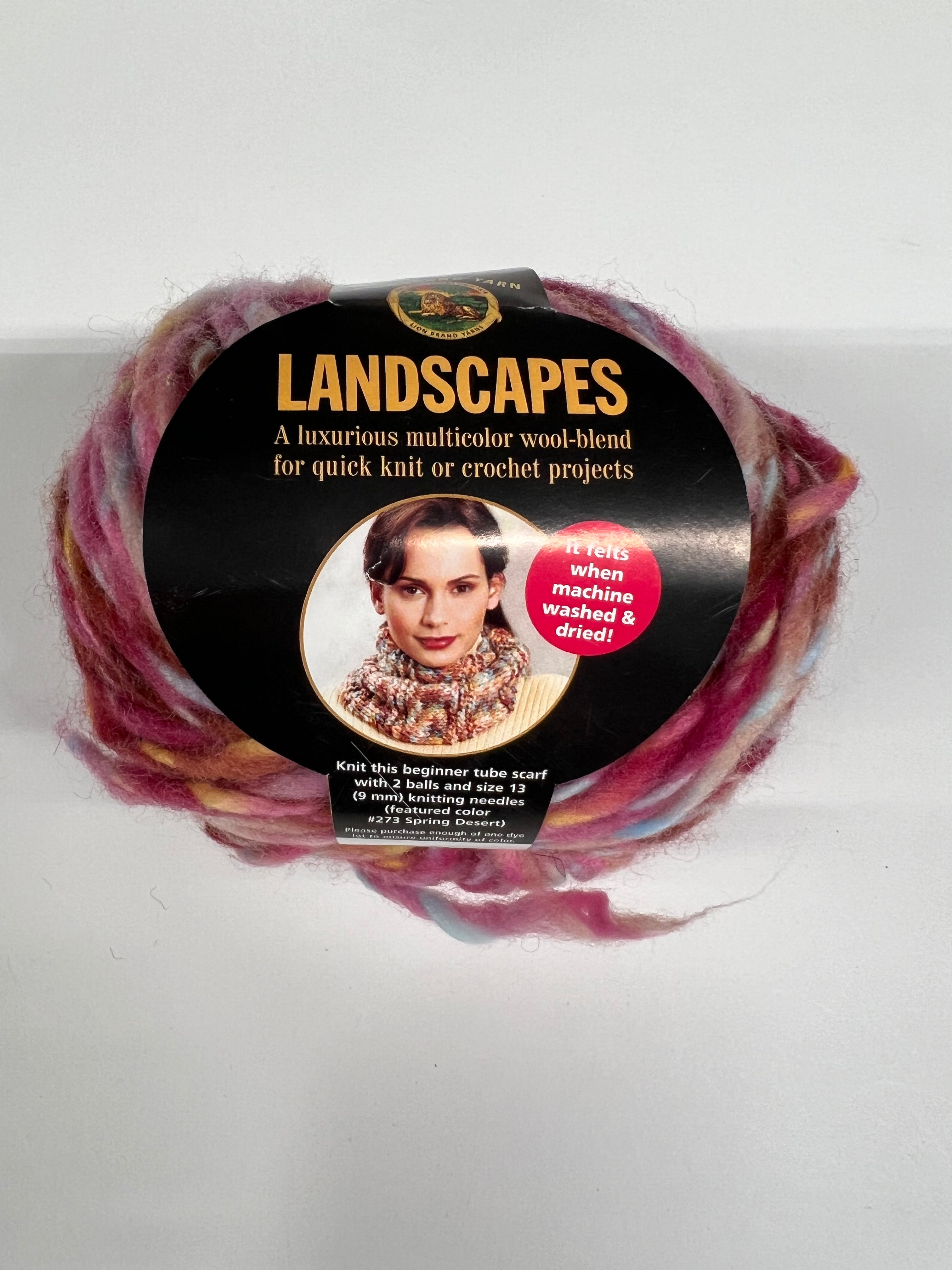 Landscapes Wool-Blend Yarn by Lion Brand Super Bulky Yarn multi color pink ball of Impressions yarn