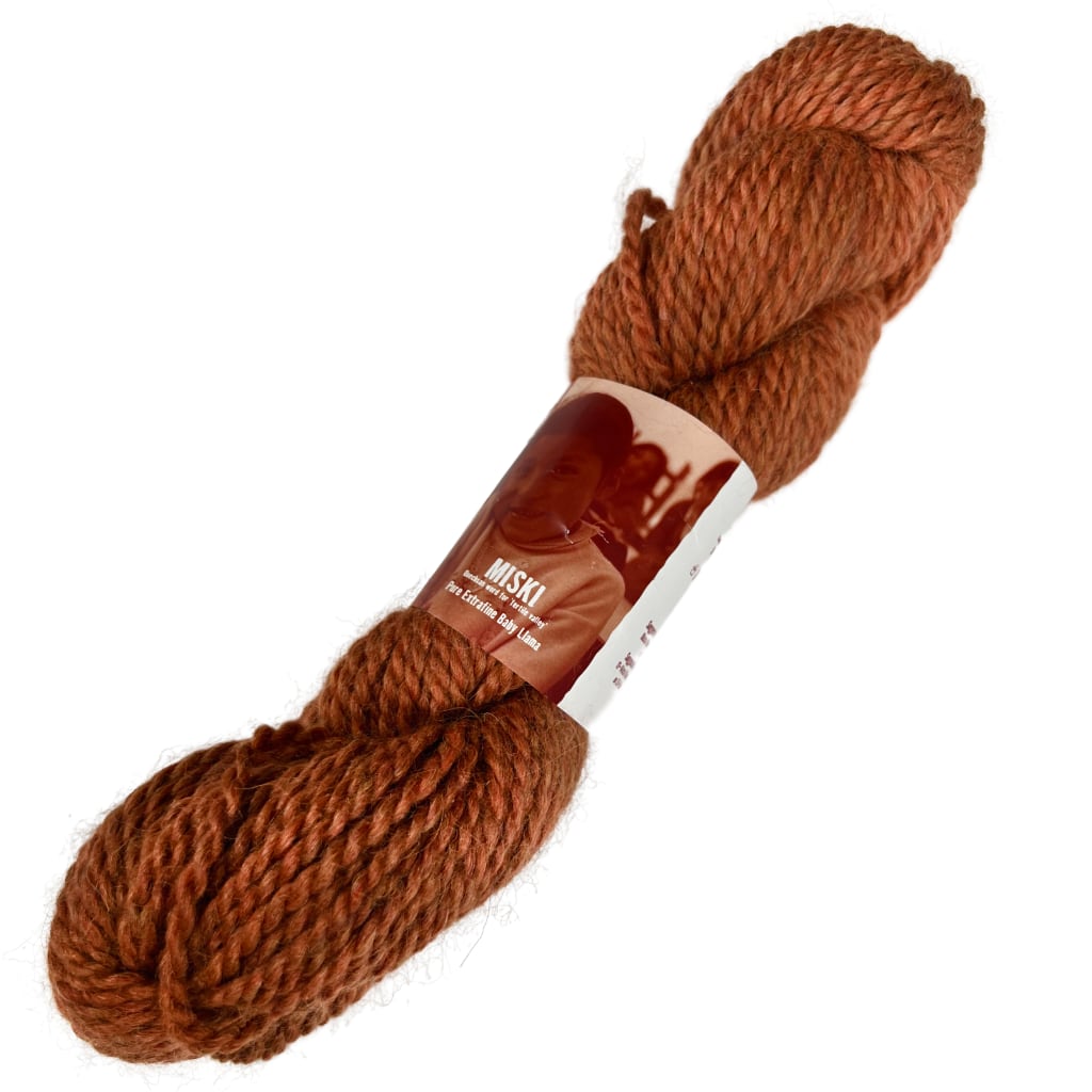 Wool Yarn Mirasol Miski Worsted Yarn Llama Yarn Worsted Weight Hand Dyed Merino Wool Burnt Orange 1011