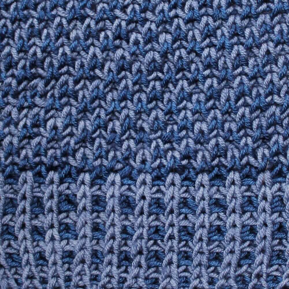 Crosshatch Knit Cardigan Sweater Knitting Pattern & Yarn Kit in Urth Yarns DK Harvest Blue
