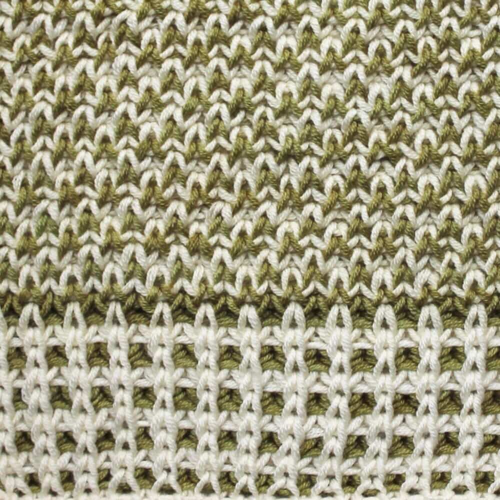 Crosshatch Knit Cardigan Sweater Knitting Pattern & Yarn Kit in Urth Yarns DK Harvest green