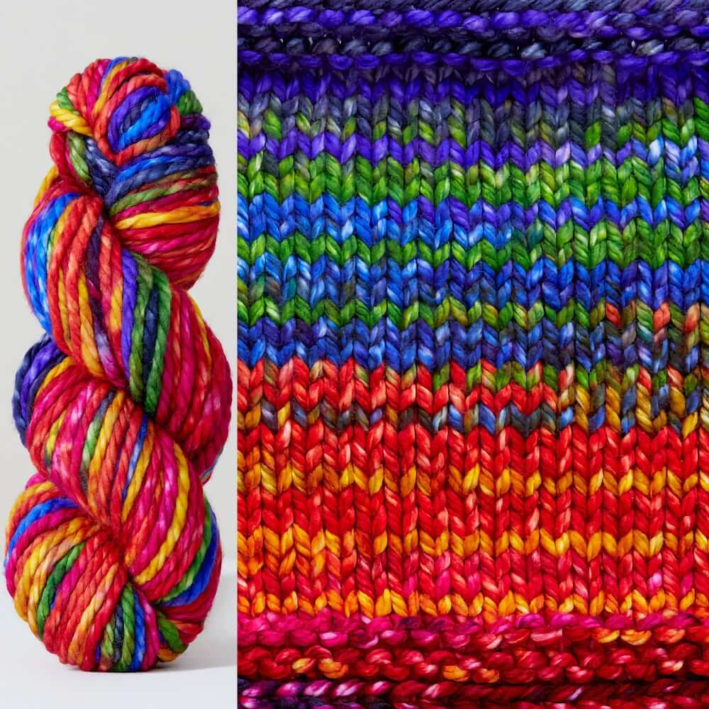 Wander Scarf Pattern Yarn Knitting Kit Super Chunky Winter Knit Scarf Colorful striped Scarf Kit 7004