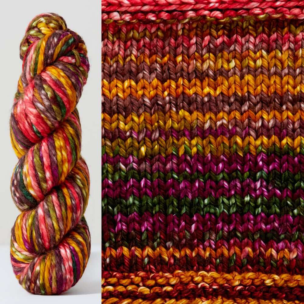Wander Scarf Pattern Yarn Knitting Kit Super Chunky Winter Knit Scarf Colorful striped Scarf Kit 7008