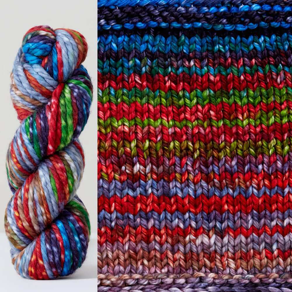 Wander Scarf Pattern Yarn Knitting Kit Super Chunky Winter Knit Scarf Colorful striped Scarf Kit 7009