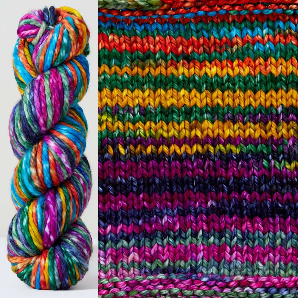 Wander Scarf Pattern Yarn Knitting Kit Super Chunky Winter Knit Scarf Colorful striped Scarf Kit 7010