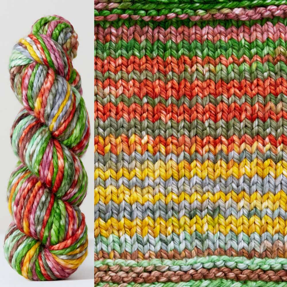 Wander Scarf Pattern Yarn Knitting Kit Super Chunky Winter Knit Scarf Colorful striped Scarf Kit 7013