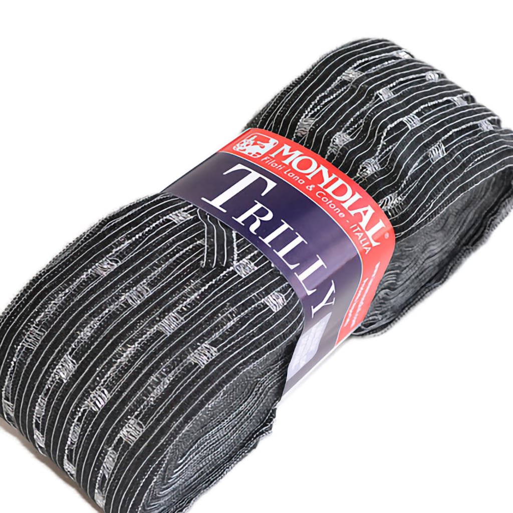 Super Bulky Yarn Trilly Ribbon Yarn by Mondial Jumbo Yarn metallic black ribbon yarn
