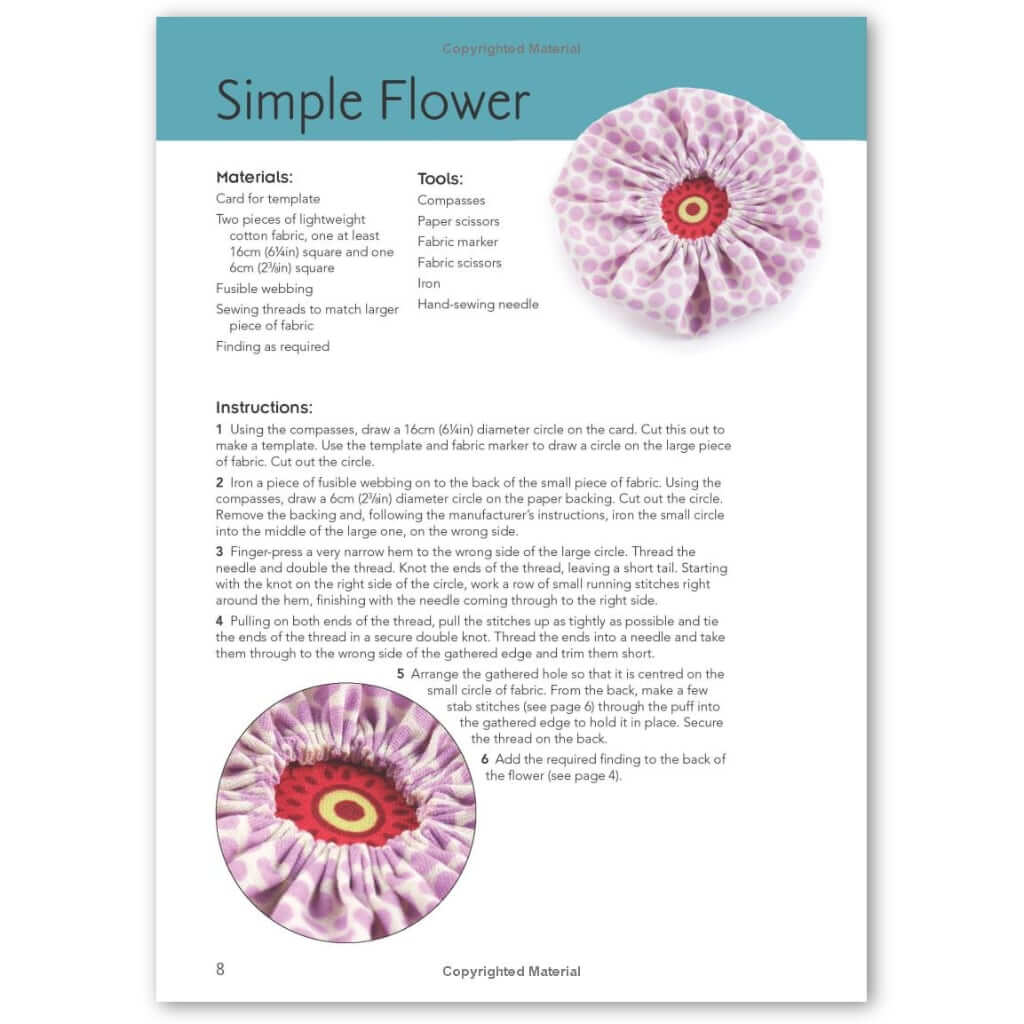 Flower Patterns for Creating Easy Fabric Flowers, Adorn Everything, 20 to Make Fabric Flowers