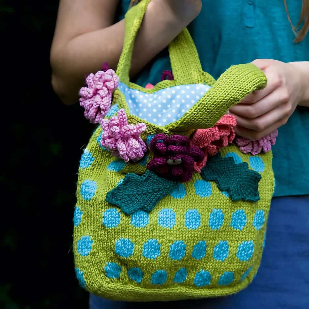 Knit Flowers Floral Knits: 25 Contemporary Flower-Inspired Designs Knitting Patterns floral bag