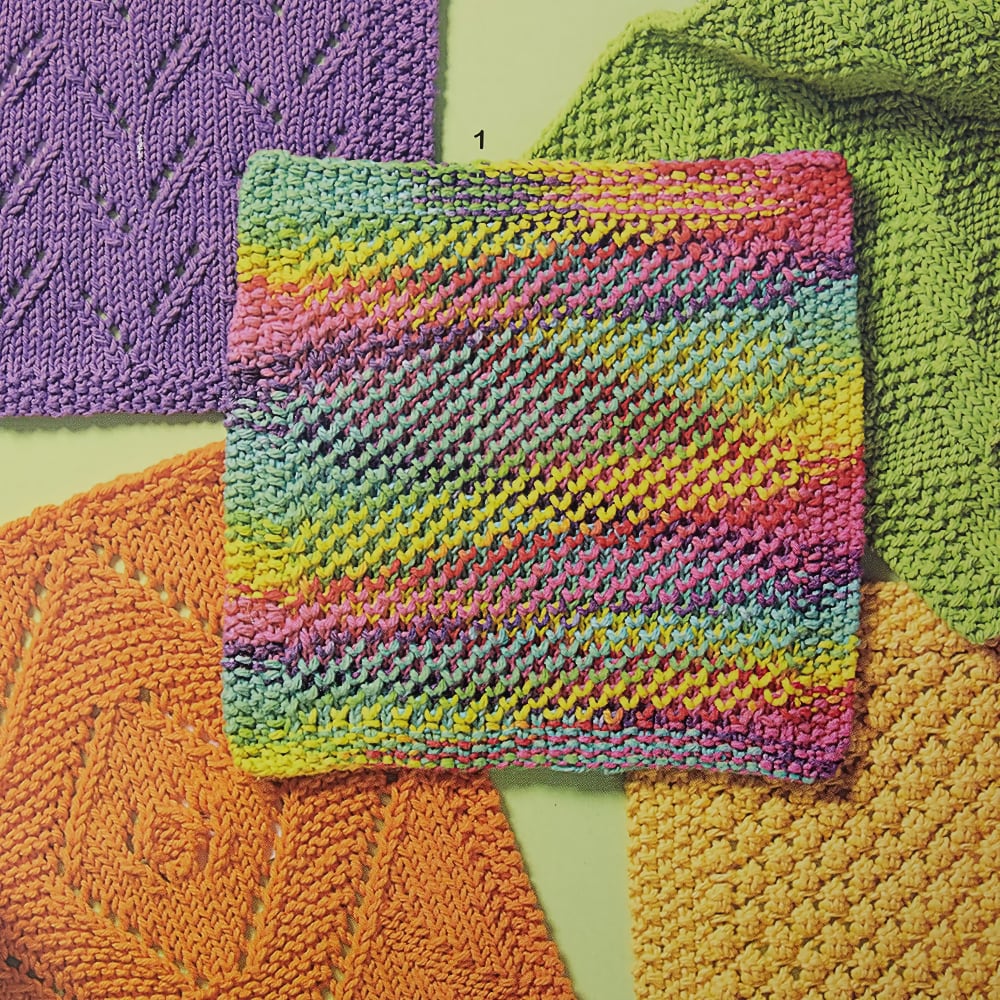 Knitting Dishcloth Kitchen Bright Dishcloths Leisure Arts #3824 10 Knit Dishcloth Patterns DIY Knit Dishcloths