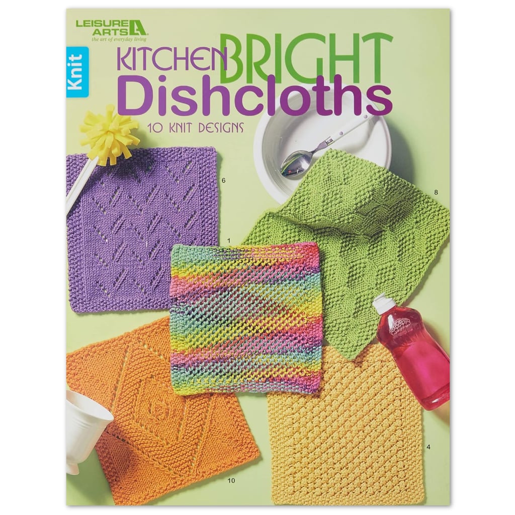 Knitting Dishcloth Kitchen Bright Dishcloths Leisure Arts #3824 10 Knit Dishcloth Patterns DIY Knit Dishcloths