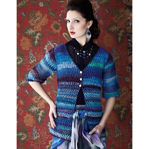 Knitting Pattern Noro Knitting Magazine, Spring/Summer 2013 Color Blooms! blue striped cardigan