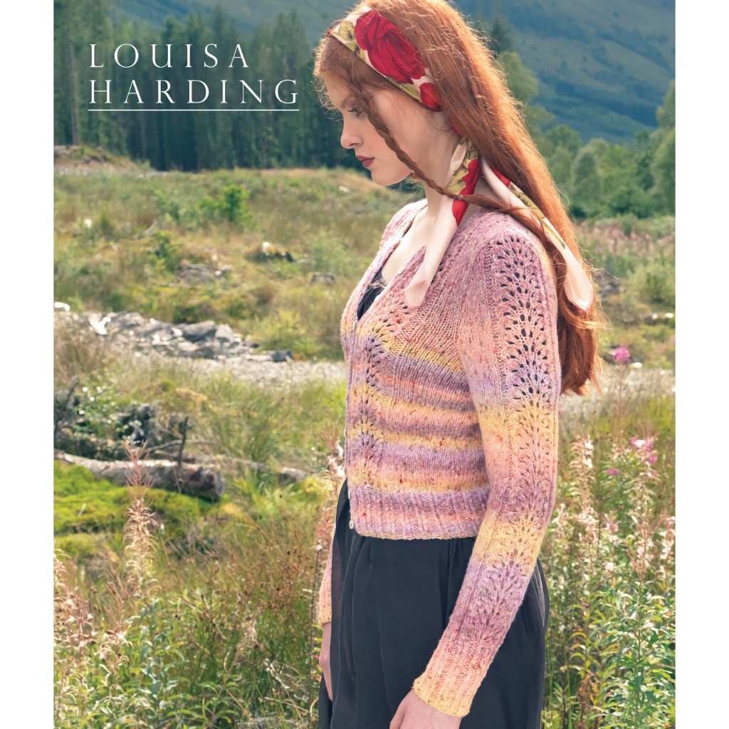 Fall Sweater Knitting Pattern Ethel Cardigan Sweater by Louisa Harding, Lace Detail Body & Sleeves