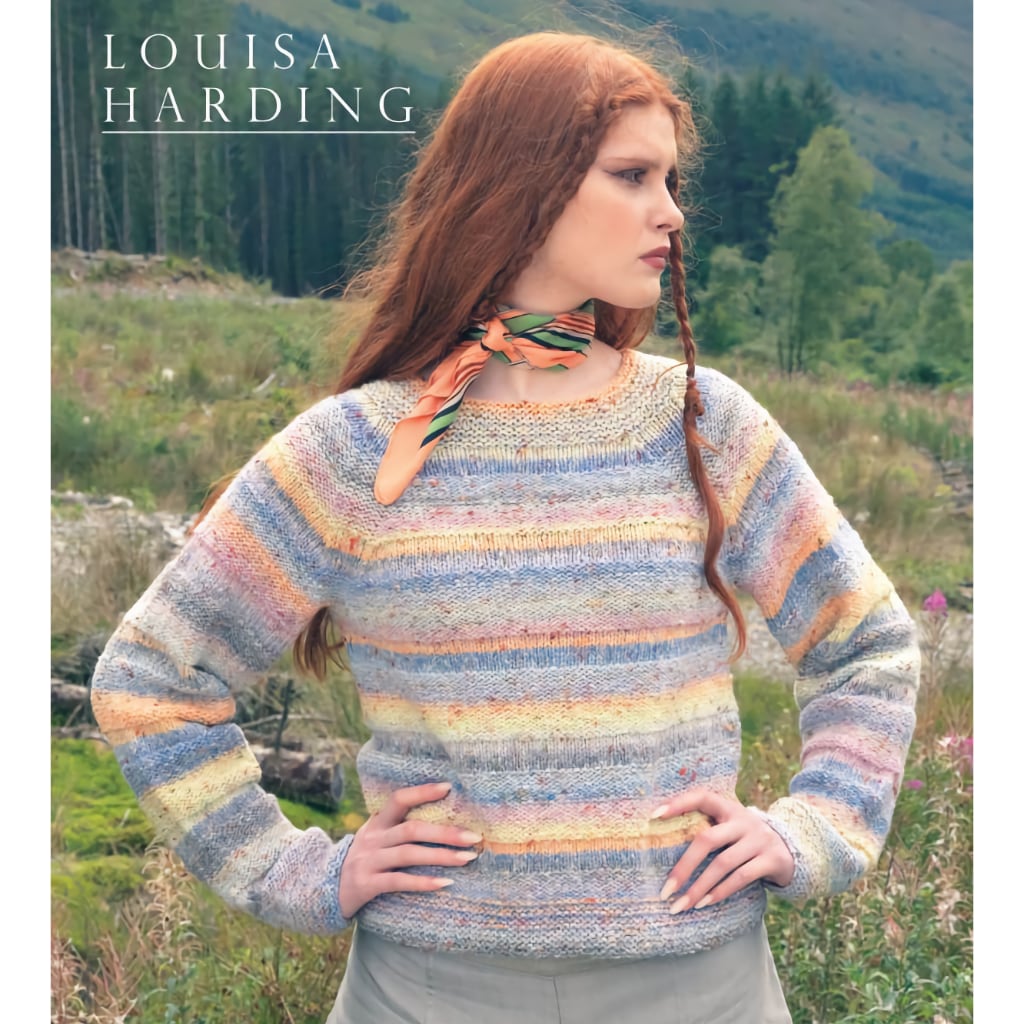 Fall Sweater Knitting Pattern Florence Pullover, Louisa Harding, Reversible Classic Knit Sweater