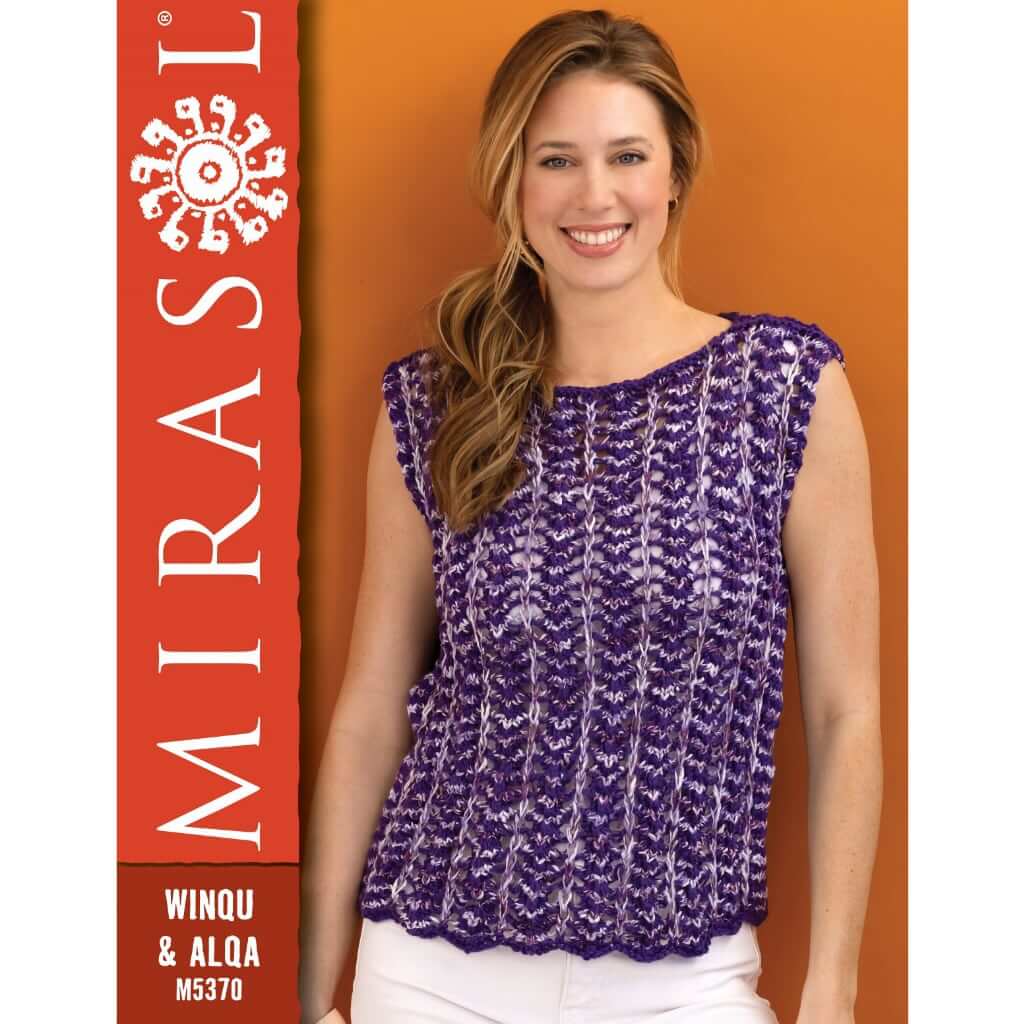 Summer Sweater Knitting Pattern Purple Lupine Mesh Top, Louisa Harding