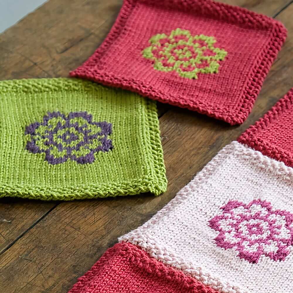 Knit Flowers Floral Knits: 25 Contemporary Flower-Inspired Designs Knitting Patterns knit coasters
