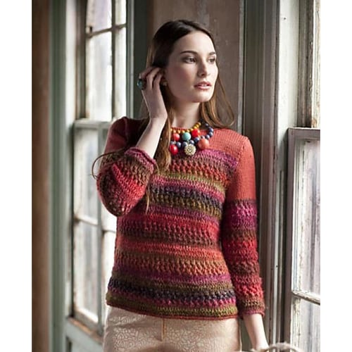 Knitting Pattern Noro Knitting Magazine, Spring/Summer 2013 Color Blooms! red striped sweater