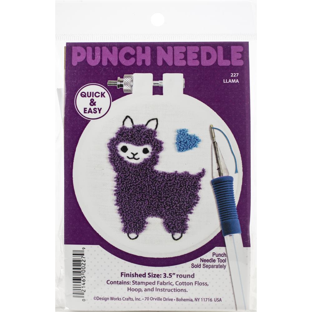 Purple Llama Kids Punch Needle Kit Beginner Kit to Learn Punch Needle Family Craft Activities