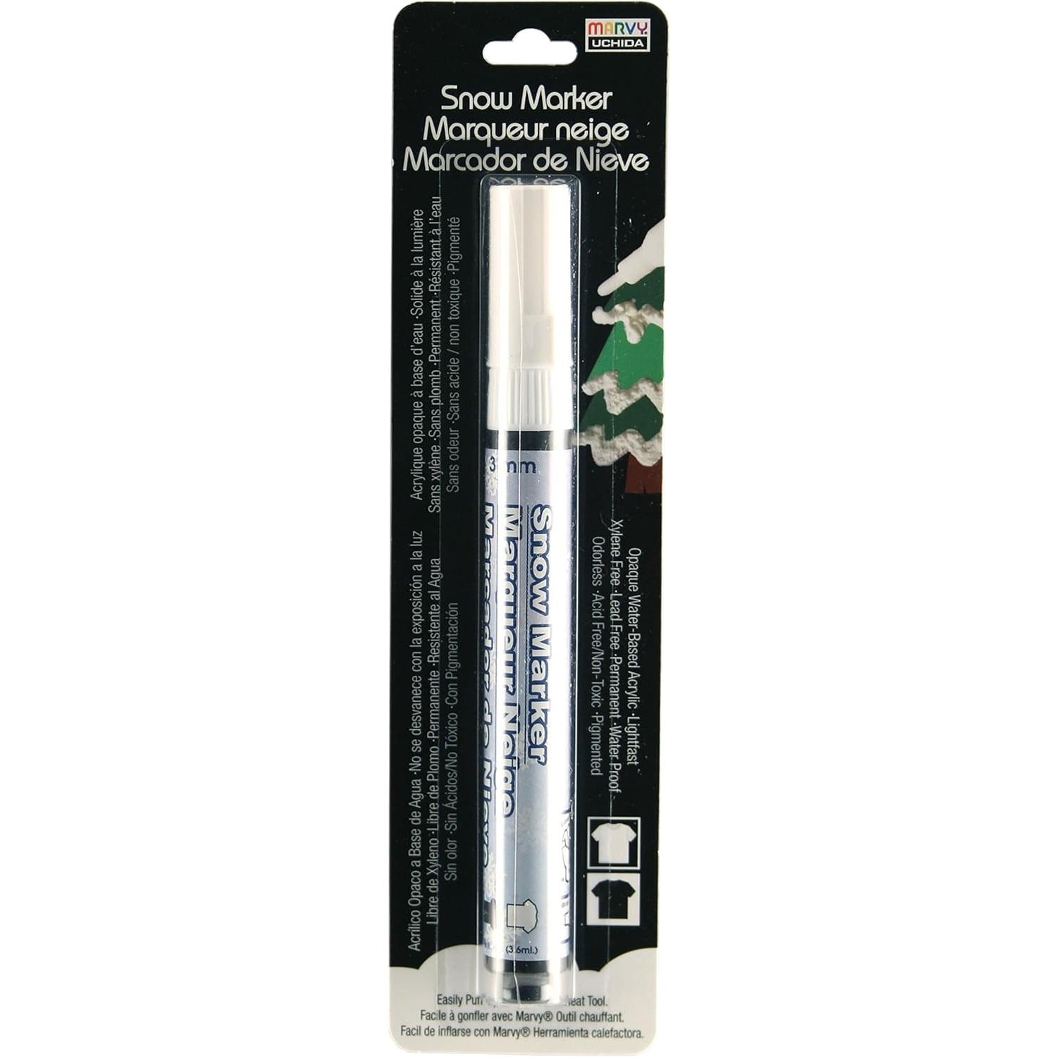 Fabric Marker Snow Effect Marker, Fabric & Paper, Puffs Up with Heat