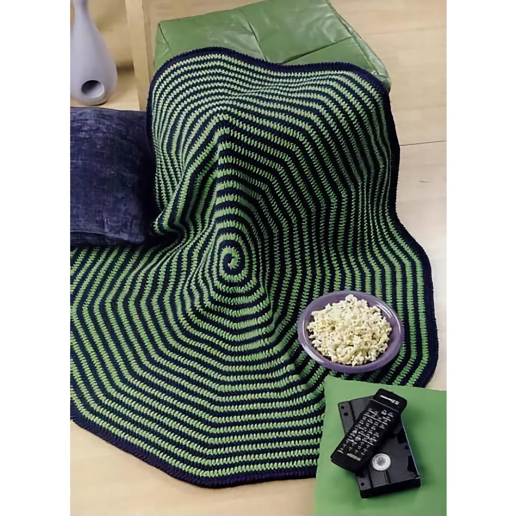 Crochet Blanket Pattern Shaped Afghans: 6 Beautiful Designs green striped afghan