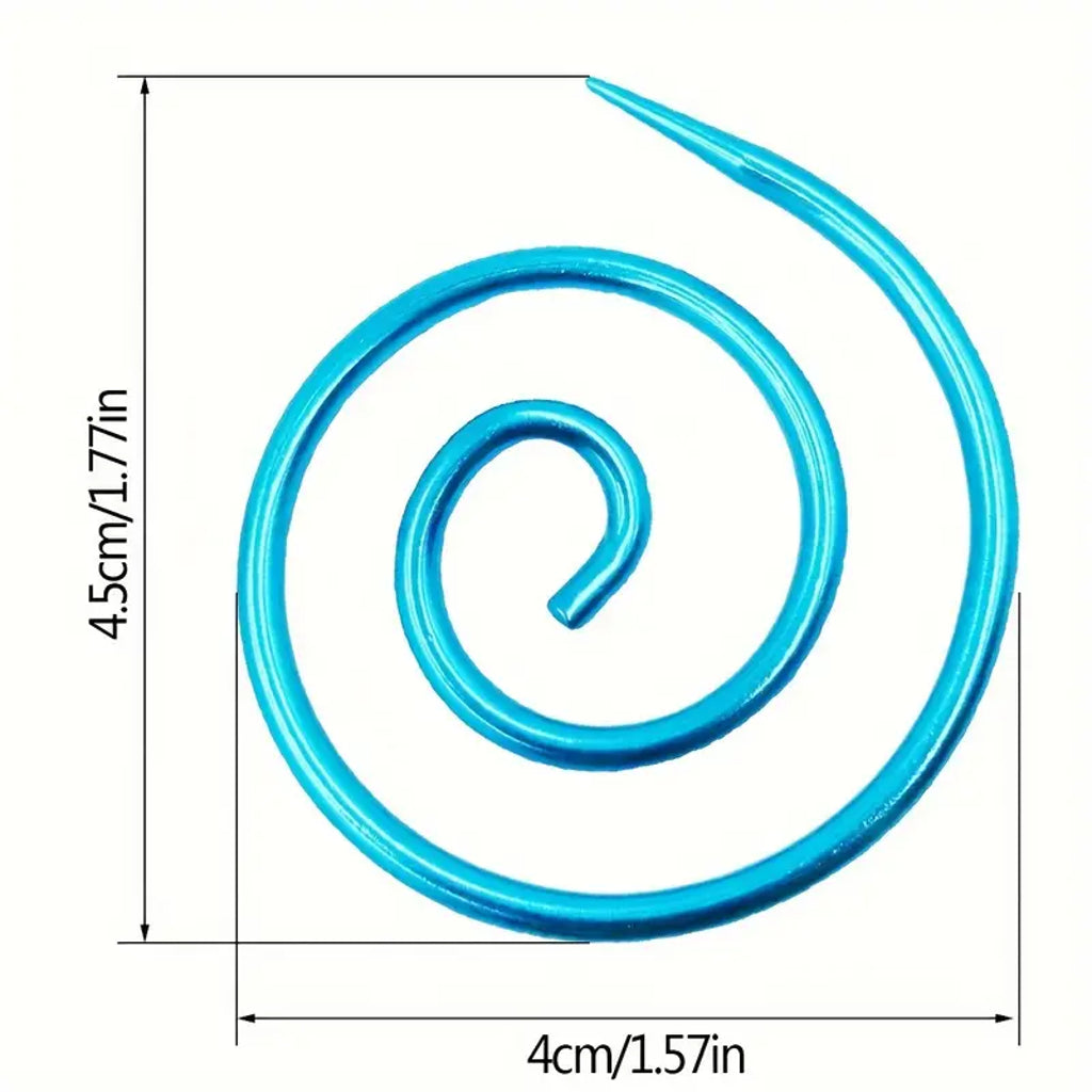 Blue spiral Cable needle metal