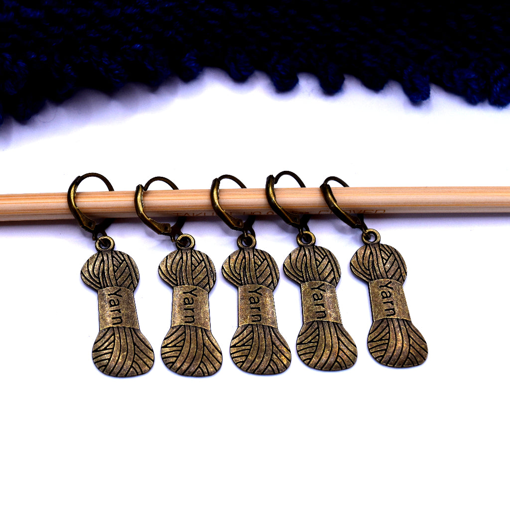 Bronze yarn Hank stitch markers. yarn accessory.