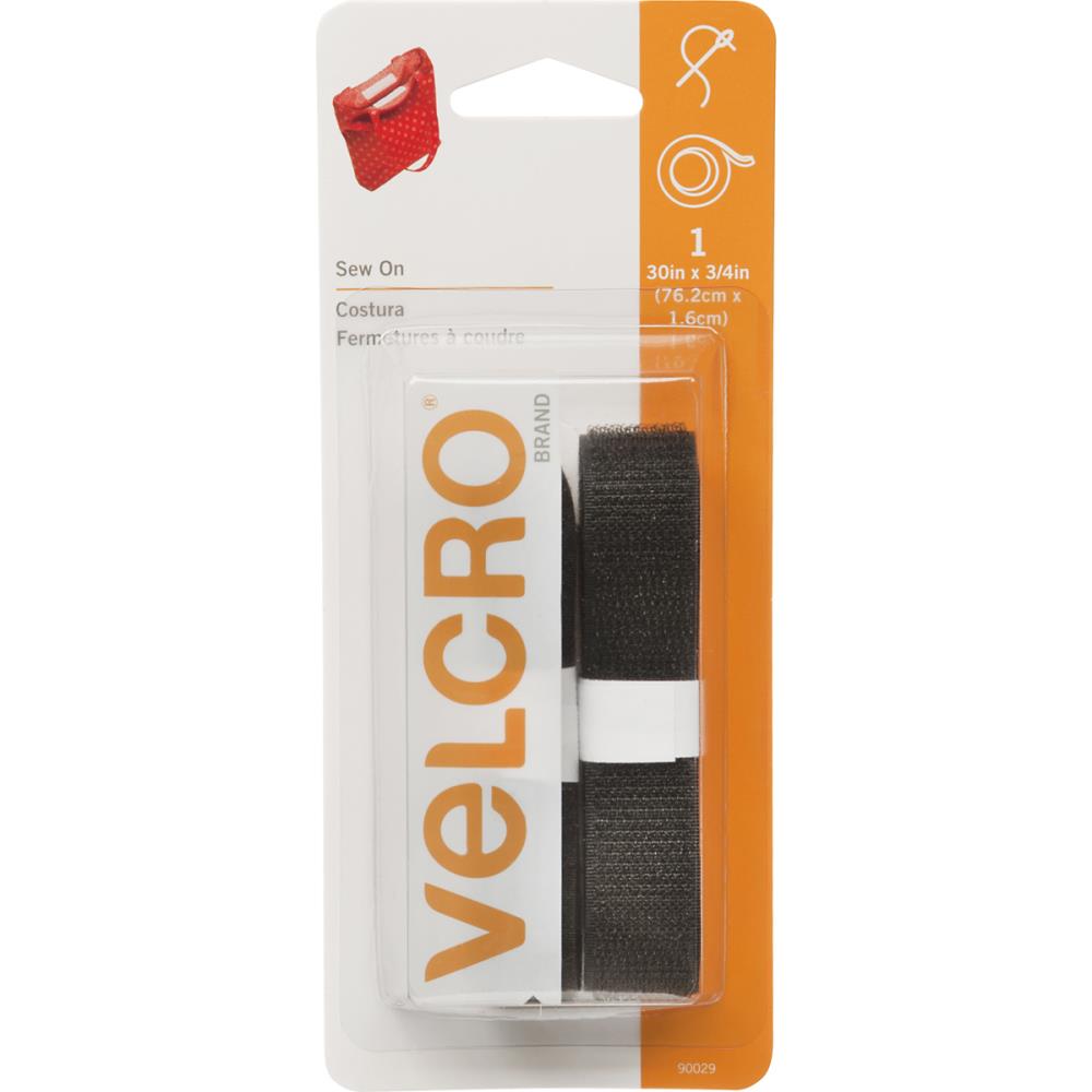 Velcro Tape | Sew on Velcro, Black ¾" Wide x 30" Long for Long Closures Velcro, Sew On Black ¾"Wide x 30" Long Yarn Designers Boutique