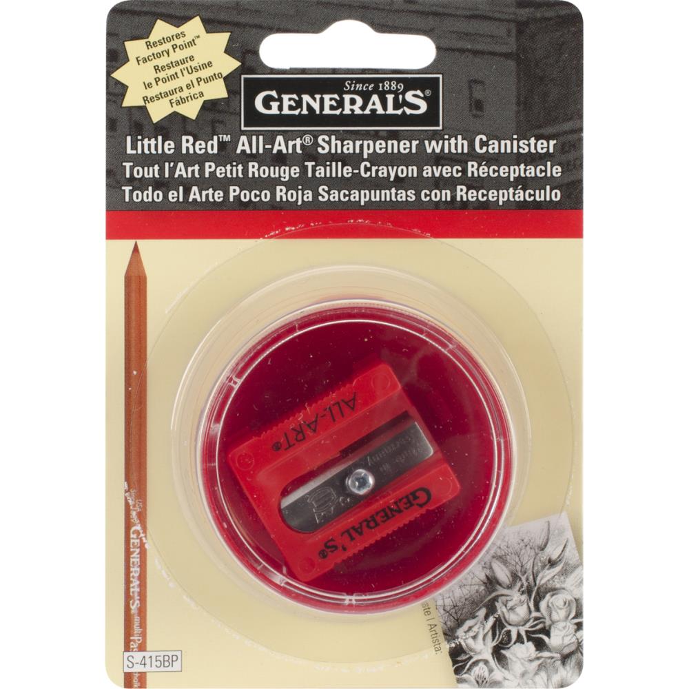 Pencil Sharpener with Canister, Generals Littler Red Pencil Sharpener Pencil Sharpener with Canister Yarn Designers Boutique