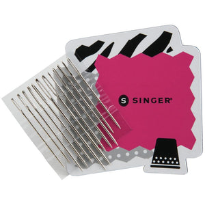 Singer Large-Eye Hand Sewing Needles, 12 Pack with Magnetic Holder
