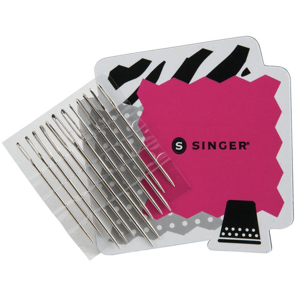 Singer Large-Eye Hand Sewing Needles, 12 Pack with Magnetic Holder Large-Eye Sharp Sewing Needles with Magnetic Holder Yarn Designers Boutique