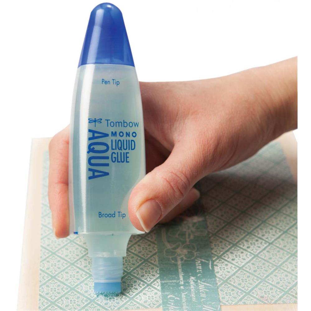 Glue Pen, Tombow Liquid Glue Aqua, Dual Tip Fine & Broad, 1.69 oz. Glue Pen, Tombow Liquid Glue Aqua - Pen and Broad Tip - 1.69 oz. Yarn Designers Boutique