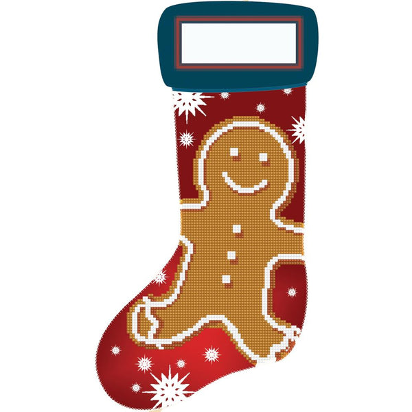 Gingerbread Man Christmas Stocking, Diamond Dotz Kits gingerbread-man-christmas-stocking-diamond-dotz-kits