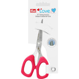 Fabric Scissors | Stainless Steel Blade with Serrated Edges, Prym Love Fabric Scissors 5 1/4", by Prym Love Yarn Designers Boutique