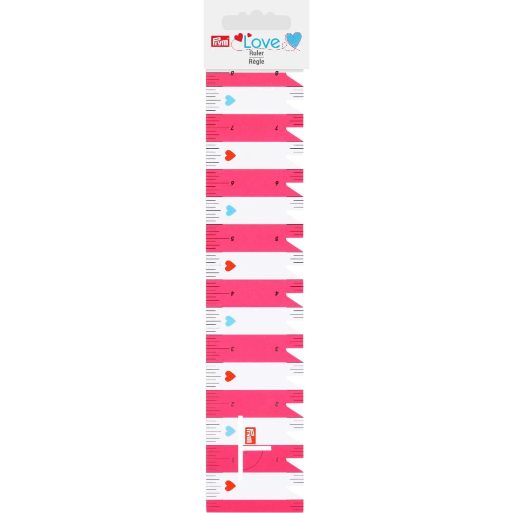 Knitting Gauge Ruler 8 by Prym Love, Notched Every 1/2