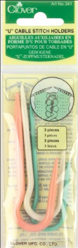 Clover Knitting Cable Needles Cranked Straight U Shape - All Sizes