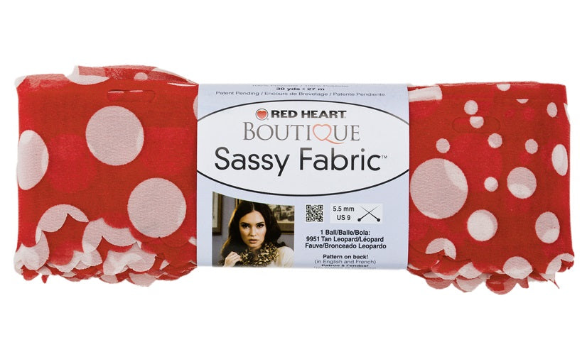 Fabric yarn Red Heart Boutique Sassy Fabric,  red Dots Yarn Designers Boutique